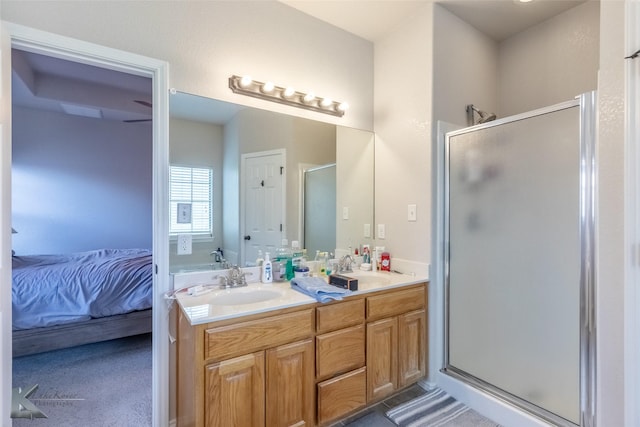 317 Lollipop Trl, Abilene, TX 79602 - full bathroom featuring ensuite bathroom, a stall shower, and double vanity