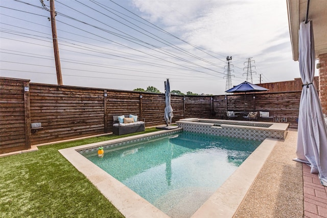 2420 Norwich Dr, Carrollton, TX 75006 - view of swimming pool featuring a fenced backyard and a pool with connected hot tub