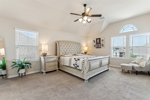 2314 Bob Sandlin Ln, Wylie, TX 75098 - bedroom featuring carpet, baseboards, vaulted ceiling, and ceiling fan