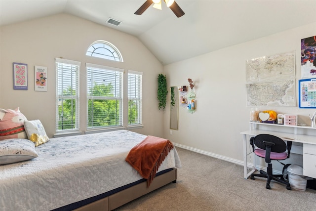2314 Bob Sandlin Ln, Wylie, TX 75098 - carpeted bedroom with vaulted ceiling, baseboards, and a ceiling fan