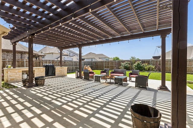 2314 Bob Sandlin Ln, Wylie, TX 75098 - view of patio featuring an outdoor fire pit and a residential view