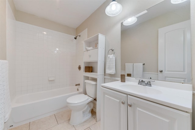 4914 Stagecoach Ln, Garland, TX 75043 - full bath with tile patterned floors, toilet, vanity, and shower / washtub combination