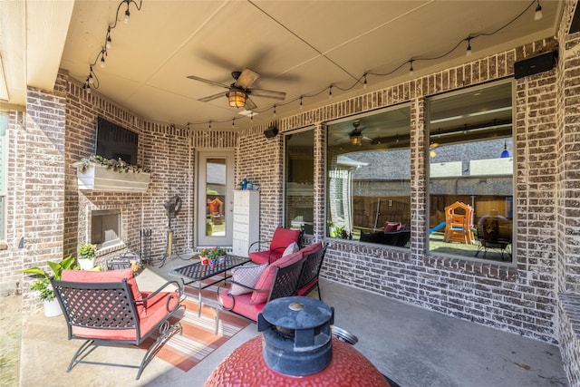 4207 Pearl Crescent Ln, Arlington, TX 76005 - view of patio / terrace featuring a ceiling fan