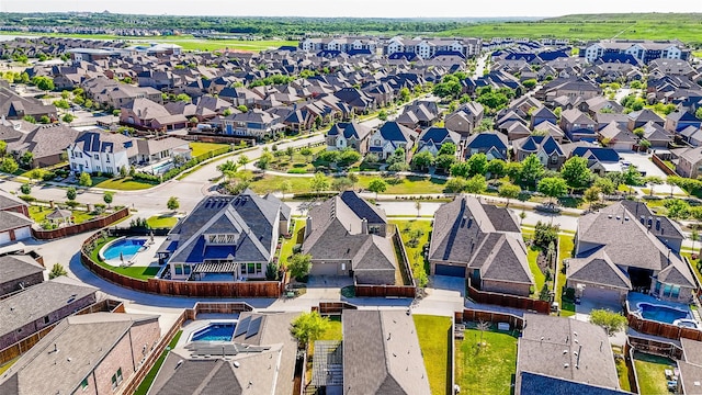 4207 Pearl Crescent Ln, Arlington, TX 76005 - aerial perspective of suburban area with a pool area