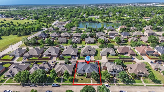 301 Shepherd Ln, Royse City, TX 75189 - aerial perspective of suburban area with property boundaries highlighted and a nearby body of water
