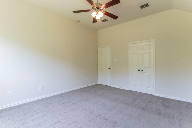 1716 Lake Way Dr, Little Elm, TX 75068 - carpeted spare room with a ceiling fan, lofted ceiling, and baseboards