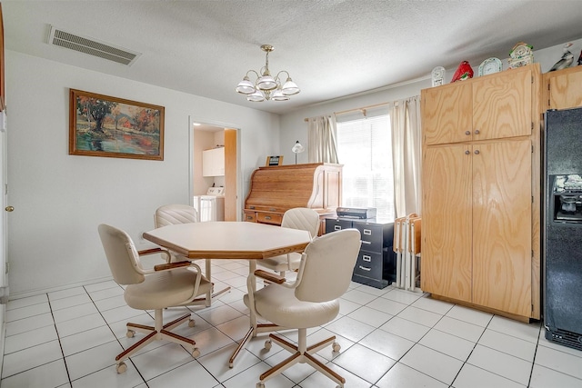1409 Robyn Rd, Azle, TX 76020 - dining area featuring a chandelier and a textured ceiling