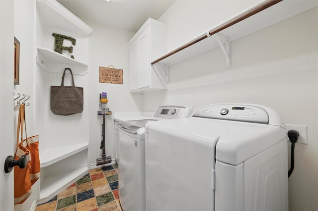 111 Blue Stem Ln, Aledo, TX 76008 - laundry room with cabinet space, separate washer and dryer, and stone finish floors