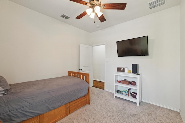 111 Blue Stem Ln, Aledo, TX 76008 - bedroom with light colored carpet, baseboards, and a ceiling fan