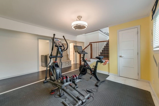 9178 Glen Springs Dr, Dallas, TX 75243 - exercise area with crown molding and baseboards