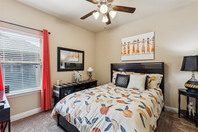 619 Comal Dr, Crandall, TX 75114 - bedroom featuring carpet flooring, baseboards, and a ceiling fan