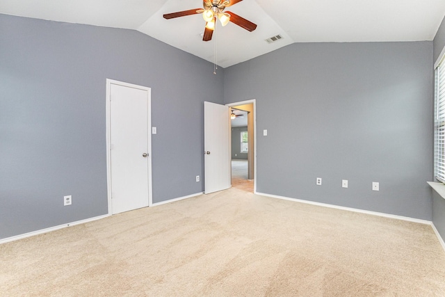 9305 Manassas Rdg, Mckinney, TX 75071 - unfurnished bedroom with lofted ceiling, carpet flooring, baseboards, and ceiling fan