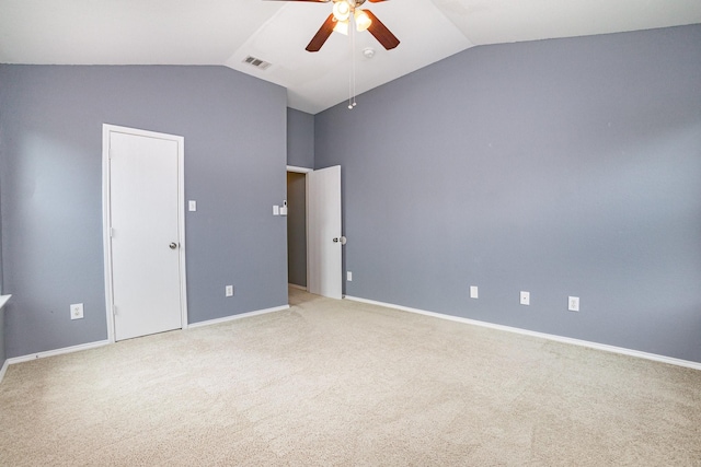 9305 Manassas Rdg, Mckinney, TX 75071 - unfurnished bedroom featuring vaulted ceiling, carpet flooring, baseboards, and ceiling fan