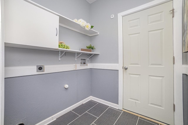 9305 Manassas Rdg, Mckinney, TX 75071 - laundry area featuring cabinet space, washer hookup, electric dryer hookup, and baseboards