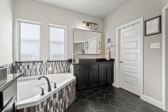 3204 Creek Meadow Dr, Anna, TX 75409 - full bath featuring tile patterned flooring, a bath, vanity, and baseboards