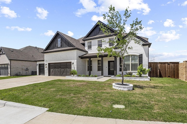 3204 Creek Meadow Dr, Anna, TX 75409 - view of front facade with board and batten siding, driveway, an attached garage, and brick siding