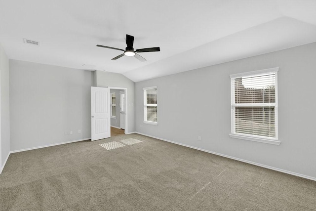 1302 Copper St, Princeton, TX 75407 - unfurnished bedroom featuring vaulted ceiling, carpet floors, baseboards, and a ceiling fan