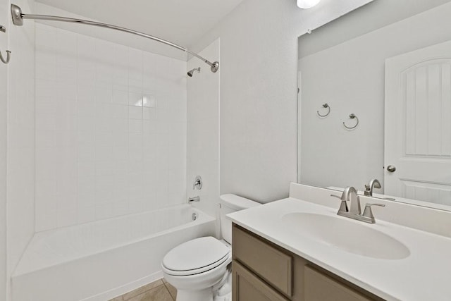 1302 Copper St, Princeton, TX 75407 - bathroom with toilet, vanity, shower / bath combination, and tile patterned floors