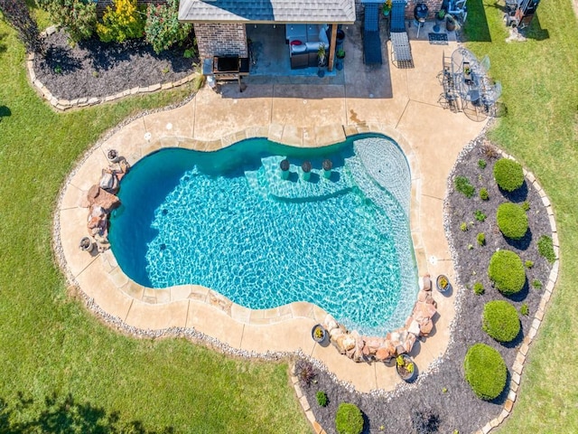 2103 Ridgewood Dr, Bridgeport, TX 76426 - view from above of property with a pool