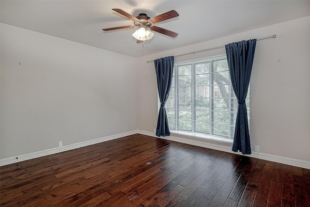 6109 Rayburn Ct, Fort Worth, TX 76133 - empty room featuring dark wood-style floors, baseboards, and a ceiling fan