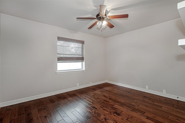 6109 Rayburn Ct, Fort Worth, TX 76133 - empty room featuring dark wood finished floors, baseboards, and ceiling fan