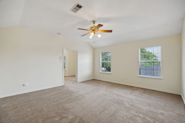 1086 Whispering Gln, Rockwall, TX 75087 - unfurnished room featuring ceiling fan, carpet flooring, baseboards, and vaulted ceiling