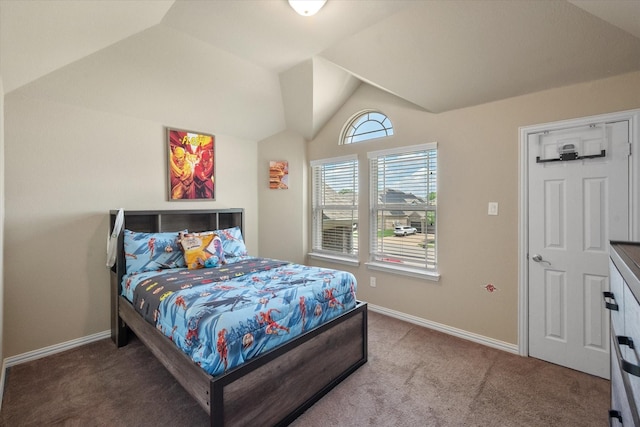 3449 Ava Dr, Midlothian, TX 76065 - carpeted bedroom with lofted ceiling and baseboards