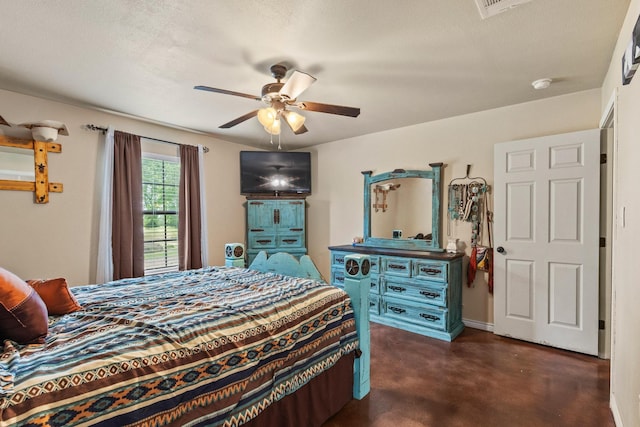 7909 W Fm 1753, Ravenna, TX 75476 - bedroom featuring concrete flooring and ceiling fan