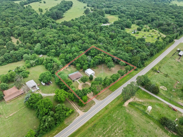 7909 W Fm 1753, Ravenna, TX 75476 - overview of rural landscape with property parcel outlined