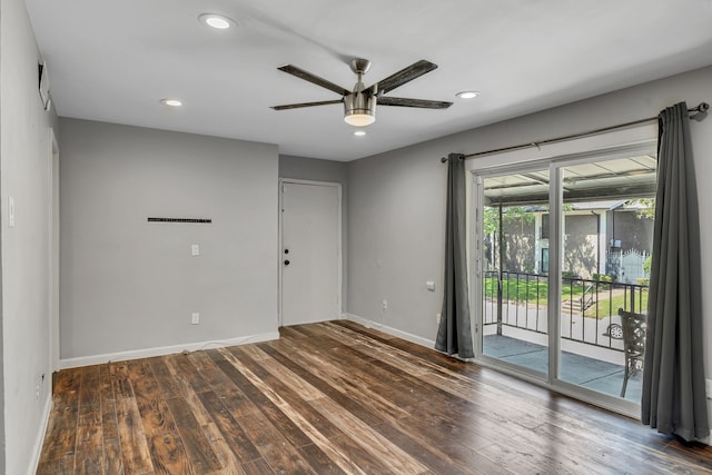 10240 Regal Oaks Dr Unit C, Dallas, TX 75230 - spare room with ceiling fan, hardwood / wood-style floors, baseboards, and recessed lighting