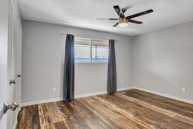 10240 Regal Oaks Dr Unit C, Dallas, TX 75230 - empty room featuring wood finished floors, a ceiling fan, and baseboards