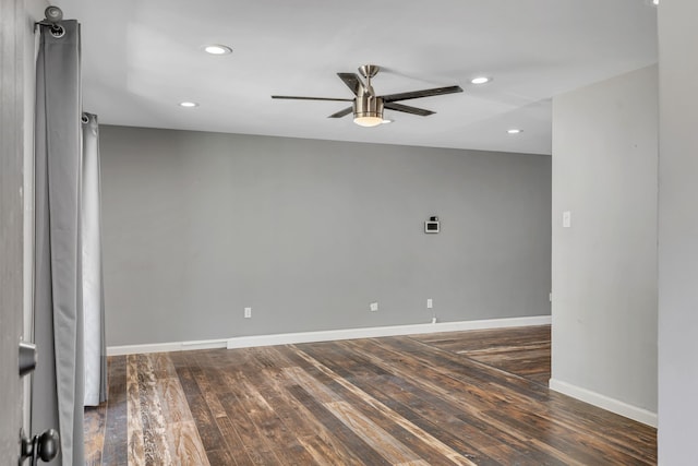 10240 Regal Oaks Dr Unit C, Dallas, TX 75230 - spare room with ceiling fan, hardwood / wood-style floors, baseboards, and recessed lighting