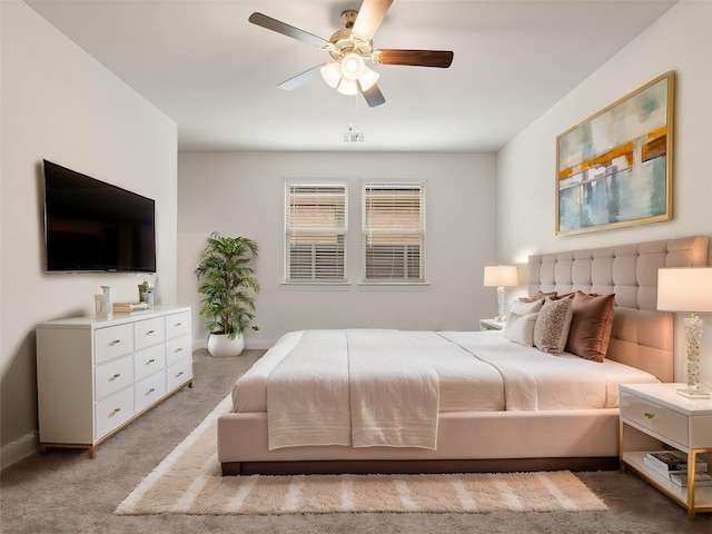 6020 Paddock Ln, Little Elm, TX 76227 - bedroom featuring light colored carpet, baseboards, and ceiling fan