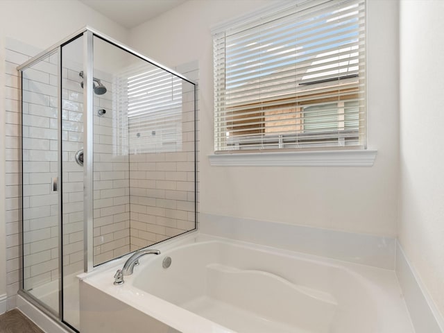 6020 Paddock Ln, Little Elm, TX 76227 - bathroom featuring a shower stall and a garden tub