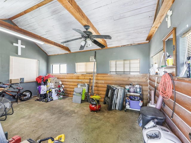 6025 Fm 902, Gainesville, TX 76240 - garage with ceiling fan and wood ceiling