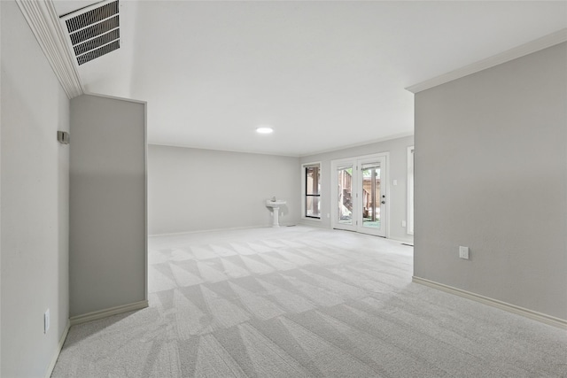 202 Rainbow Cir, Rockwall, TX 75032 - unfurnished room featuring carpet, baseboards, crown molding, and recessed lighting