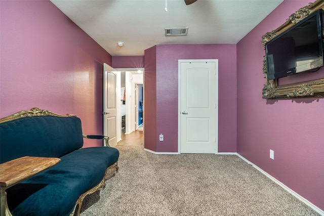 2050 Lake Trail Dr, Heartland, TX 75126 - sitting room with ceiling fan, carpet floors, and baseboards