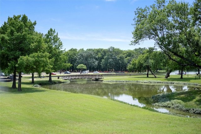 1100 Hyde Park Dr, Mckinney, TX 75069 - view of property's community featuring a water view and a lawn