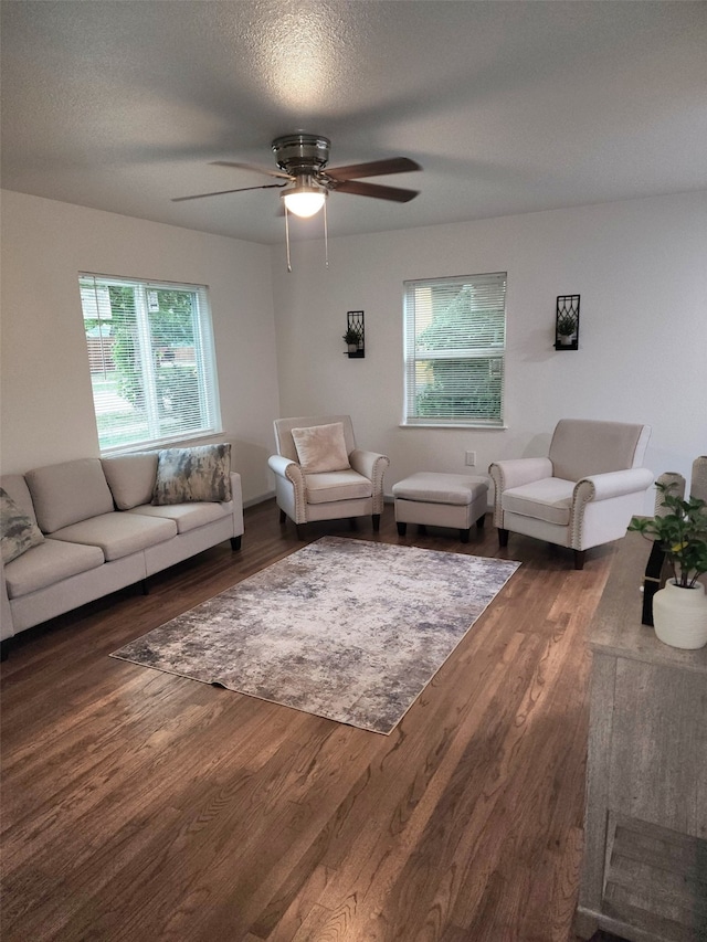 1104 Edgefield, Garland, TX 75040 - living room featuring wood finished floors and a ceiling fan