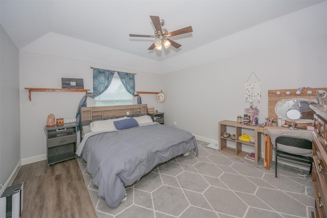 112 Wood St Unit A, Princeton, TX 75407 - bedroom featuring baseboards, wood finished floors, and ceiling fan