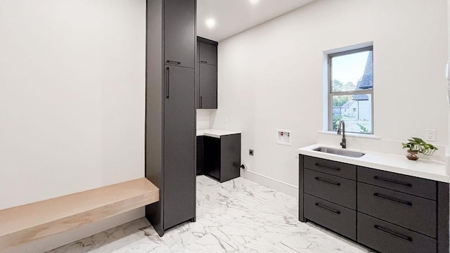 1596 Maple, Tyler, TX 75703 - bathroom with marble finish flooring, baseboards, vanity, and recessed lighting