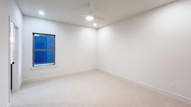 1596 Maple, Tyler, TX 75703 - spare room with a ceiling fan, light colored carpet, recessed lighting, and baseboards