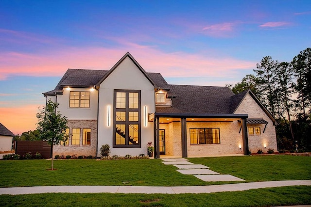 1596 Maple, Tyler, TX 75703 - french country home featuring a yard and stucco siding