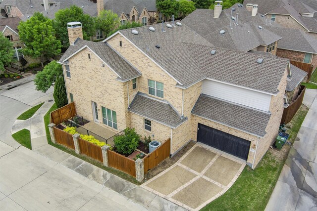 aerial perspective of suburban area