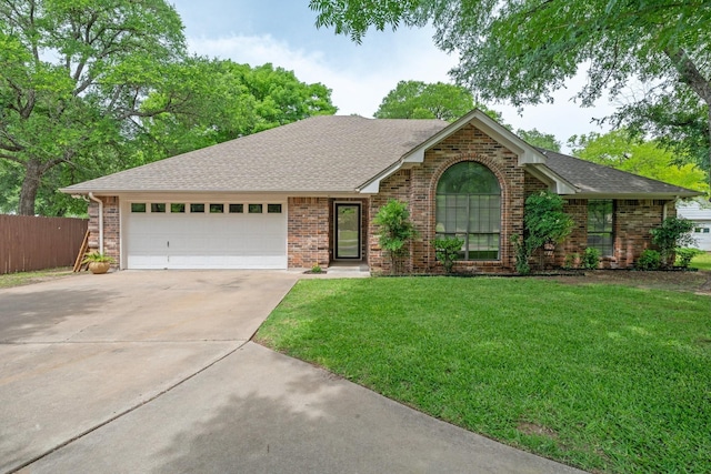 2314 Lakewood Ct, Granbury, TX 76049 - ranch-style home featuring driveway, a garage, roof with shingles, and brick siding