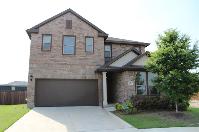 4804 Garner Dr, Carrollton, TX 75010 - traditional-style house with an attached garage, brick siding, and concrete driveway