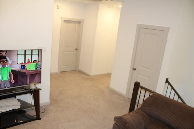 4804 Garner Dr, Carrollton, TX 75010 - hallway featuring carpet flooring and an upstairs landing