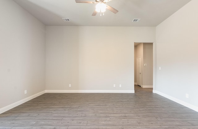 620 Alaina Dr, Desoto, TX 75115 - empty room with ceiling fan, wood finished floors, and baseboards
