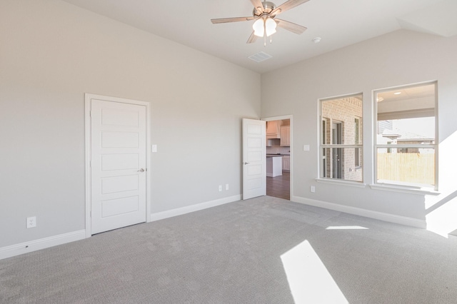620 Alaina Dr, Desoto, TX 75115 - unfurnished bedroom featuring carpet, baseboards, lofted ceiling, and ceiling fan