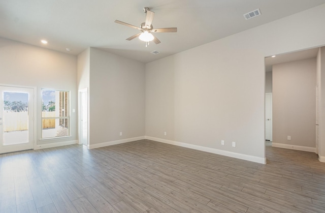 620 Alaina Dr, Desoto, TX 75115 - empty room with a ceiling fan, baseboards, light wood-style floors, and recessed lighting